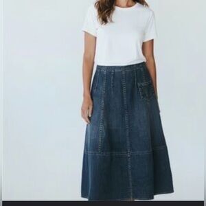 Anthropologie Holding Horses Denim Maxi Skirt
